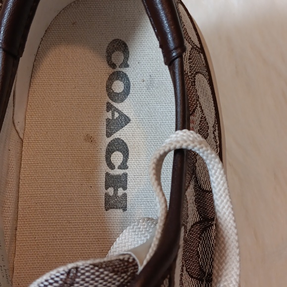 Coach /Monogram Leather Low-Top Sneakers - Picture 7 of 8